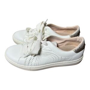 Kate Spade White Leather Sneakers with Gold Accents